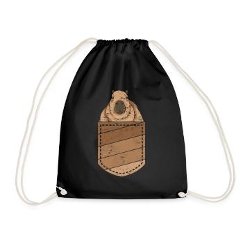Nagetier Geschenk Niedliches Brusttasche Capybara - Turnbeutel - Schwarz - Vorne