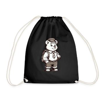 Cute Schoolboy Bear - Turnbeutel - Schwarz - Vorne