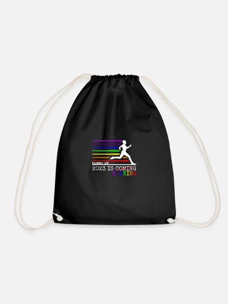 Hurry up - 2023 runs towards you - Running shirt - Drawstring Bag - black