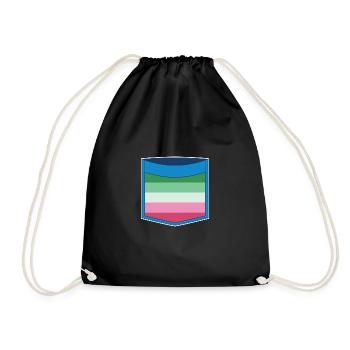 LGBTQ Abrosexuell Flagge Brusttasche Abrosexuell - Turnbeutel - Schwarz - Vorne