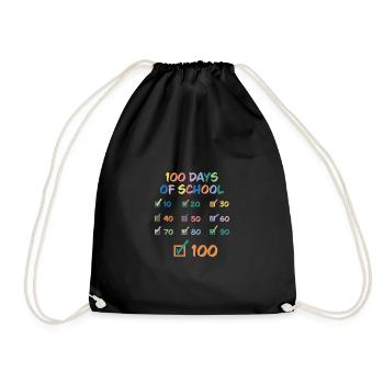 Happy 100 Day School Celebration Party - Drawstring Bag - black - Front