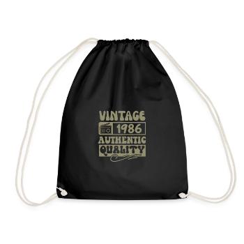 Authentic 1986 Vintage 1986 - Vintage 1986 Retro - Drawstring Bag - black - Front