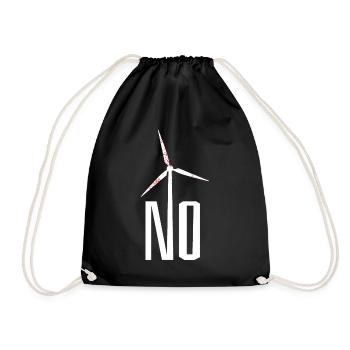 NON! Éolienne non merci - danger pour les oiseaux - Sac de sport léger - noir - Devant