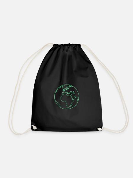 earth neon green - Turnbeutel - Schwarz