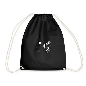 Cat Cats Cat Pet Love Gift Idea - Drawstring Bag - black - Front