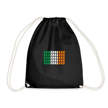 Ireland Flag Country Outline Dublin Irish IRL EU - Drawstring Bag - black - Front