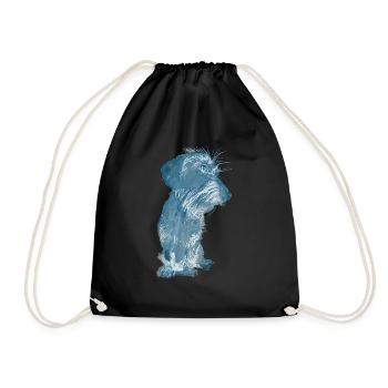 Poils rugueux chiots Couleur de l’eau - Sac de sport léger - noir - Devant