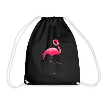 Flamingo Pink - Drawstring Bag - black - Front
