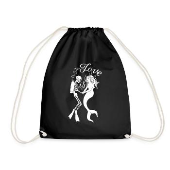 plongeur mort avec sirène et phrase amour est - Sac de sport léger - noir - Devant