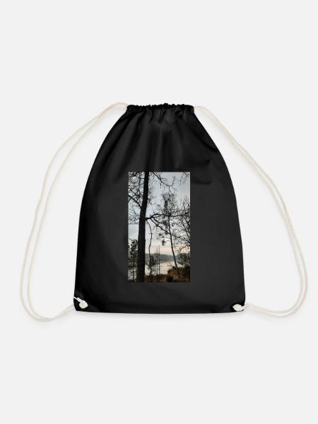 forest - Drawstring Bag - black