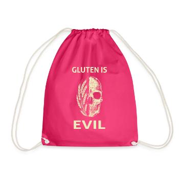 Glutenunverträglichkeit Gluten Ist Evil Zöliakie - Turnbeutel - Fuchsia - Vorne
