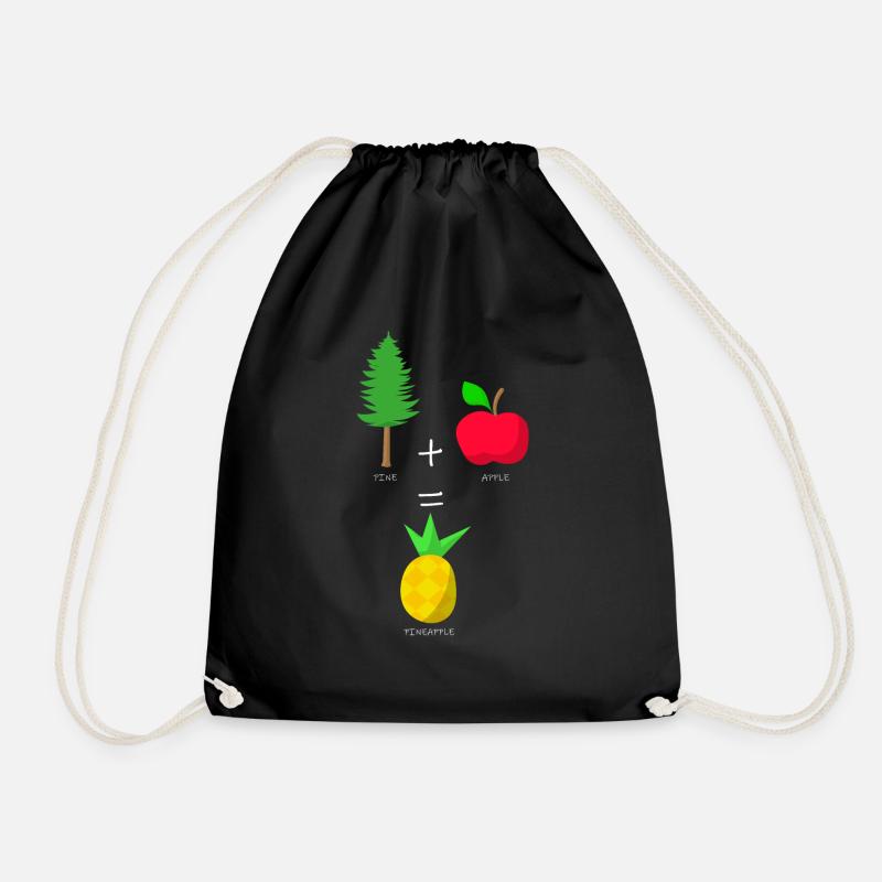 PINE+APPLE=PINEAPPLE - Drawstring Bag - black