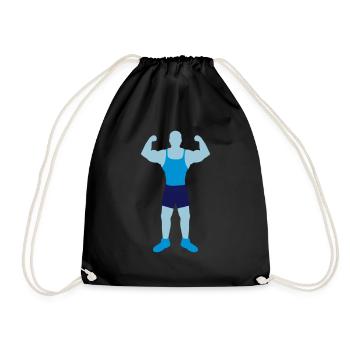 Bodybuilder Musculaire Poses Silhouette - Sac de sport léger - noir - Devant