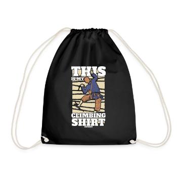 Climbing Mountain Alps Nature Climbing Gift - Drawstring Bag - black - Front