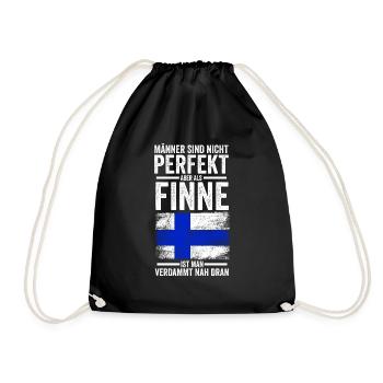 Finnland Finne Finnisches - Turnbeutel - Schwarz - Vorne