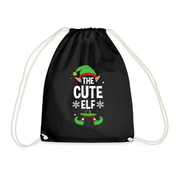 Elfe de cadeau de Noël de famille assorti de groupe - Sac de sport léger - noir - Devant