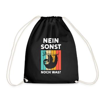 Faultier Sarkasmus Sarkastischer Spruch Geschenk - Turnbeutel - Schwarz - Vorne