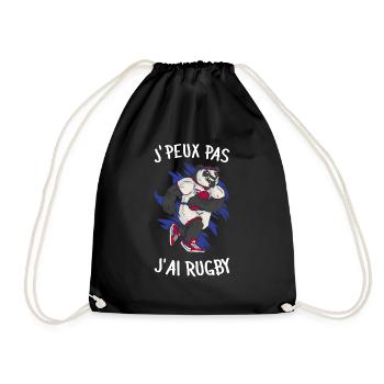 J'Peux Pas J'ai Rugby Joueur Maillot France Rugby - Turnbeutel - Schwarz - Vorne