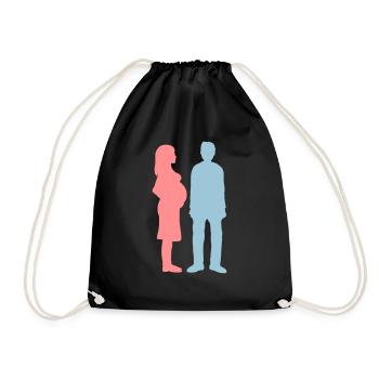 Man poor pregnant woman - Drawstring Bag - black - Front