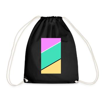 3 unique colors - Drawstring Bag - black - Front
