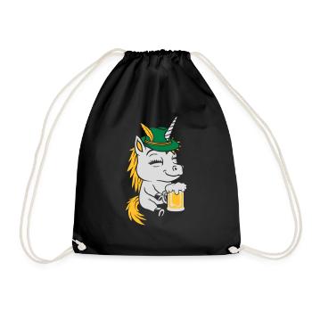 Party Unicorn Beer Drink - Drawstring Bag - black - Front