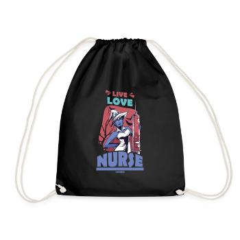 Live Love Nurse - Drawstring Bag - black - Front