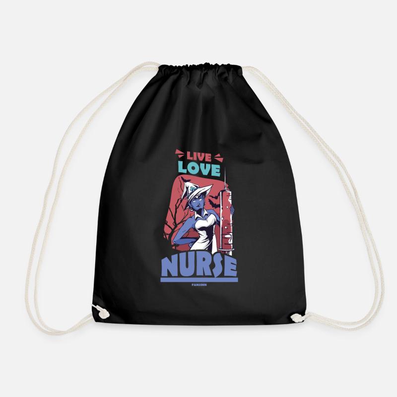 Live Love Nurse - Drawstring Bag - black