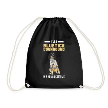 Bluetick Coonhound Gift Funny Saying - Drawstring Bag - black - Front