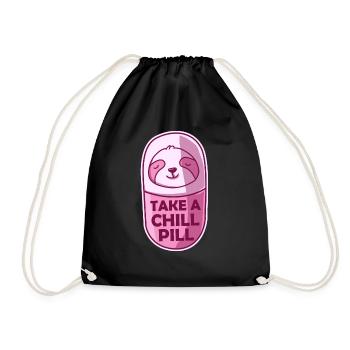 Take A Chill Pill Faultier Sloth Kawaii - Turnbeutel - Schwarz - Vorne