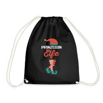 Weinachten Weihnachtself Prinzessin Elfe Elfen - Turnbeutel - Schwarz - Vorne