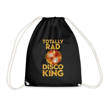 Disco Ball Party Groovy Funny Retro Club Vintage - Drawstring Bag - black - Front