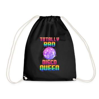 Funny Retro Groovy Club Vintage Disco Ball Party - Drawstring Bag - black - Front