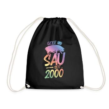2000 Geile Sau - Turnbeutel - Schwarz - Vorne