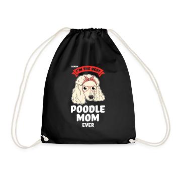 Pudel Pudel Mama Pudel Geschenk - Turnbeutel - Schwarz - Vorne