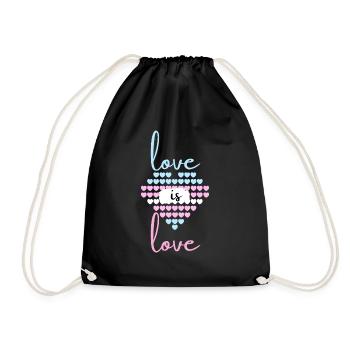 Transgender love is love LGBT LGBTQ pride - Turnbeutel - Schwarz - Vorne