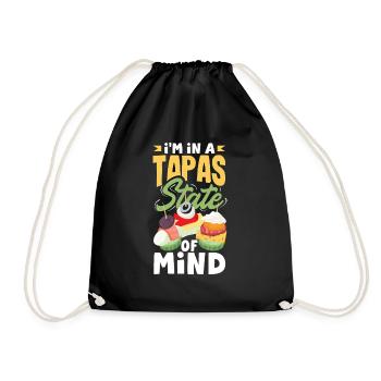 Conception de tapas pour un amateur de cuisine espagnole avec - Sac de sport léger - noir - Devant