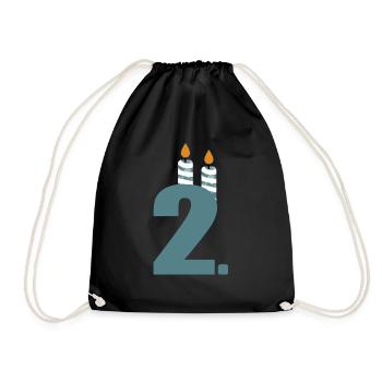 2. Geburtstag - Turnbeutel - Schwarz - Vorne