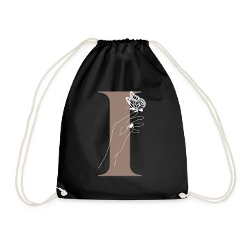 Letter I Magic Butterfly - Drawstring Bag - black - Front