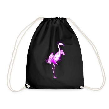 Colorful drawing of a flamingo T Shirt - Drawstring Bag - black - Front