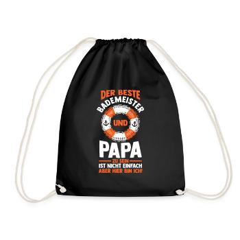 Rettungsschwimmer Vater Papa Bademeister - Turnbeutel - Schwarz - Vorne