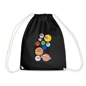 Planètes mignonnes - Sac de sport léger - noir - Devant
