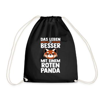 Roter Panda - Turnbeutel - Schwarz - Vorne