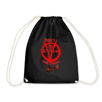 don t give up - Drawstring Bag - black - Front