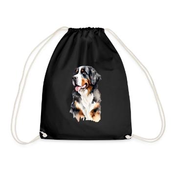 Watercolor Bernese Mountain Dog - Turnbeutel - Schwarz - Vorne