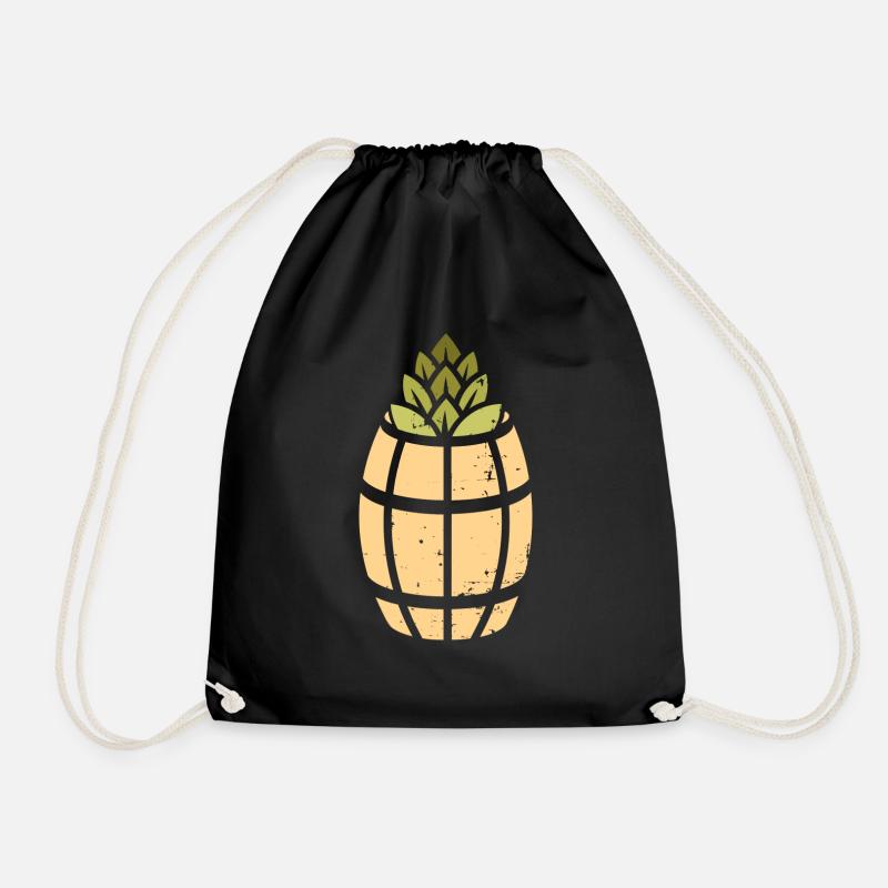 Pineapple Logo - Drawstring Bag - black