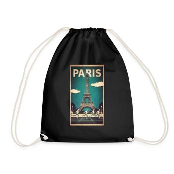 Paris | France | Sports Competition | 2024 | - Drawstring Bag - black - Front