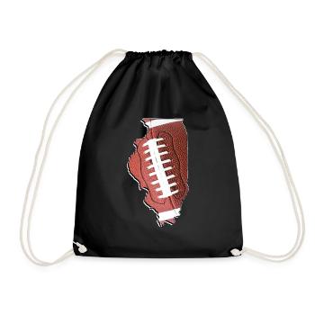 Illinois (United States) | real football | Map - Drawstring Bag - black - Front