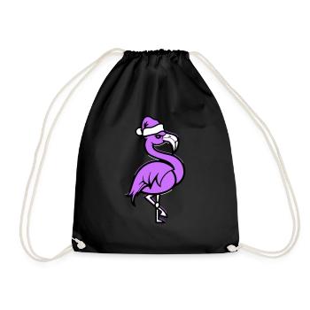 Flamingo Comique Noël - Sac de sport léger - noir - Devant