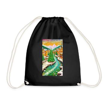 Winterdorf Winter Village - Drawstring Bag - black - Front
