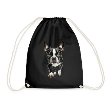 Boston Terrier - Turnbeutel - Schwarz - Vorne